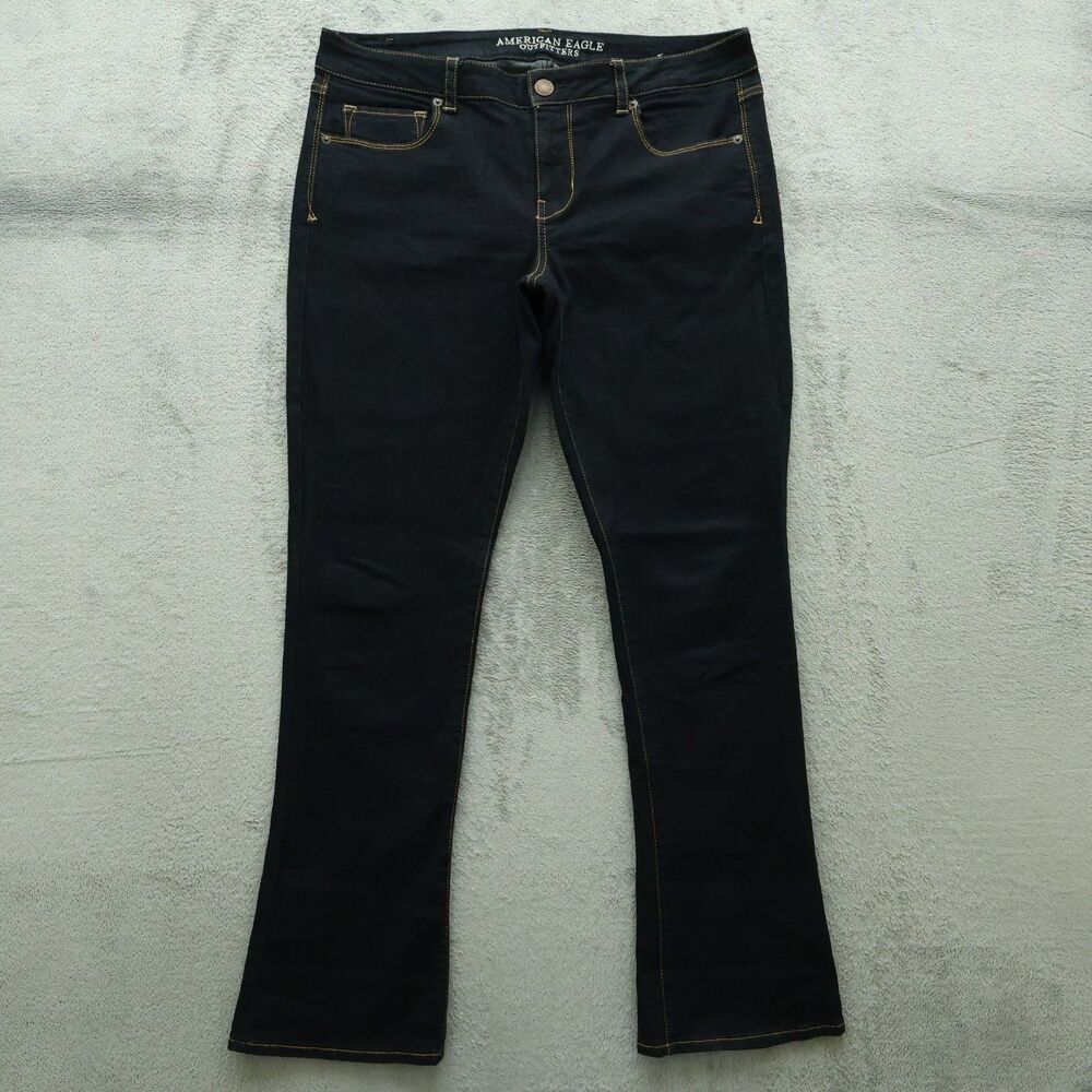 American Eagle Jeans Women's Size 16R Blue Mid-Rise Skinny Kick Denim 32" Inseam